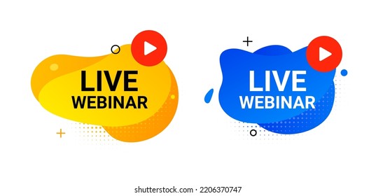 Webinar Live Virtual Event Icon, Online Video Training Broadcast. Live Webinar Workshop Stream Video Conference Podcast