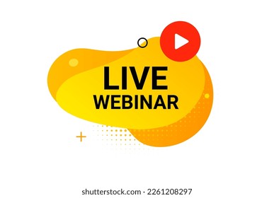 Webinar live virtual event icon, online video training broadcast. Live webinar workshop stream video conference podcast