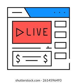 webinar monetization line icon vector. webinar monetization sign. isolated symbol illustration