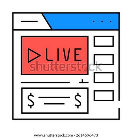 webinar monetization line icon vector. webinar monetization sign. isolated symbol illustration