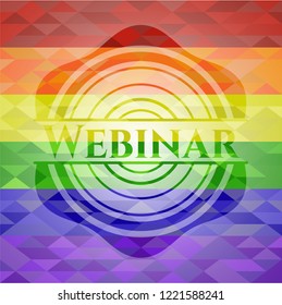 Webinar on mosaic background with the colors of the LGBT flag