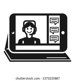 Webinar on smartphone icon. Simple illustration of webinar on smartphone vector icon for web design isolated on white background