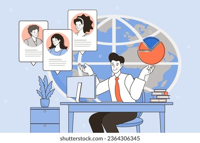 Webinar and online education. Distance learning, recorded classes, video tutorial metaphors. online educational. Home education, remote university graduation. e-learning and podcast. Vector flat.
