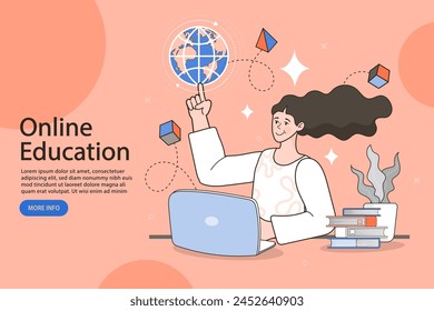 Webinar and online education. Distance learning, recorded classes, video tutorial metaphors. online educational. Home education, remote university graduation. e-learning and podcast. Vector flat.