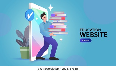 Webinar and online education. Distance learning, recorded classes, video tutorial metaphors. online educational. Home education, remote university graduation. e-learning and podcast. Vector flat.