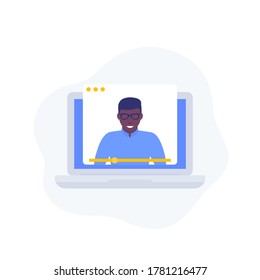 seminarios web, educación en línea, formación a distancia e ilustración de vectores de aprendizaje electrónico