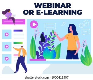 Webinar, Online Education Social Media Design for Business, Education purpose- modern colorful vector design template-layout-easy to Edit-Isometric cartoon character design concept-teacher-students