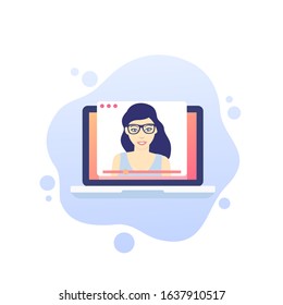 webinar, online education and training vector illustration