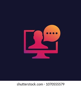 webinar, online education vector icon