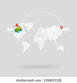 Webinar, online sending information across the world. Online job.
