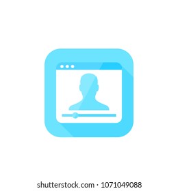 webinar, online web seminar, streaming video vector icon