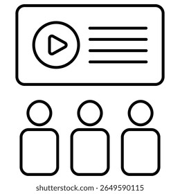 Webinar outline icon isolated on white