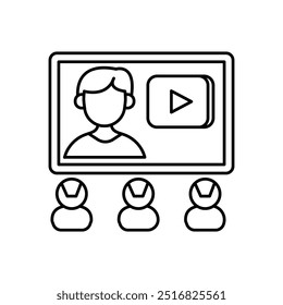 Ícone de estrutura de tópicos de webinar, ilustração de vetor