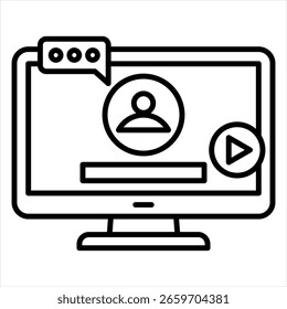 Webinar Outline Icon Vector Illustration