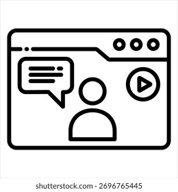 Ilustração do vetor do ícone de estrutura de tópicos de webinar