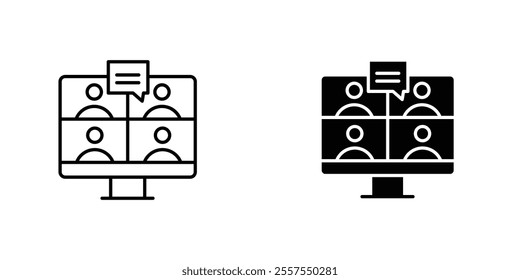 Webinar outlined and solid icon vector collection.