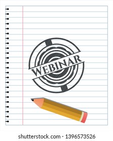 Webinar pencil strokes emblem. Vector Illustration. Detailed.