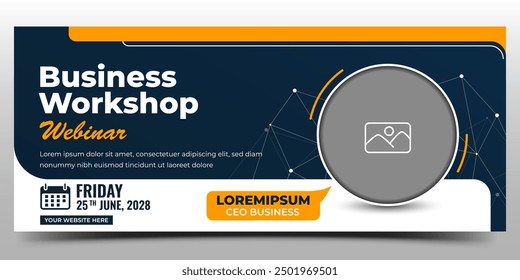 Webinar post promotion horizontal banner template design