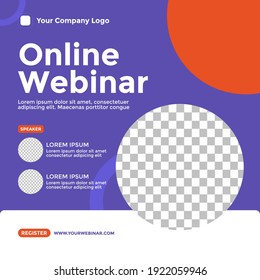 Webinar Poster Design. Good for Social Media Post Template, Webinar, Seminar, Invitation Banner, Poster Education, Flyer, Online Class, Ads, etc