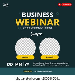 Webinar Poster Design for Social Media. Webinar Event Poster. Good for Social Media Post Template, Webinar, Seminar, Invitation Banner, Poster Education, and flyer
