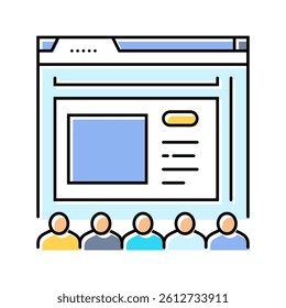 webinar presentation virtual conference color icon vector. webinar presentation virtual conference sign. isolated symbol illustration
