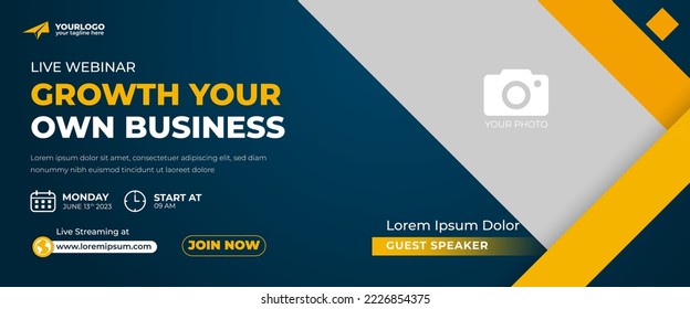 Webinar promotion horizontal banner template design