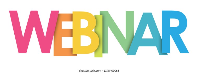 WEBINAR rainbow letters banner