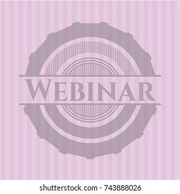 Webinar realistic pink emblem