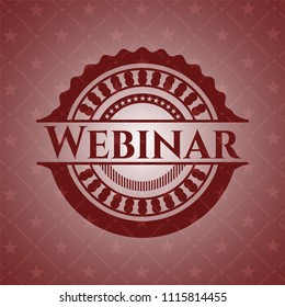 Webinar realistic red emblem