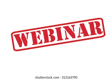 WEBINAR red Rubber Stamp Vector over a white background.