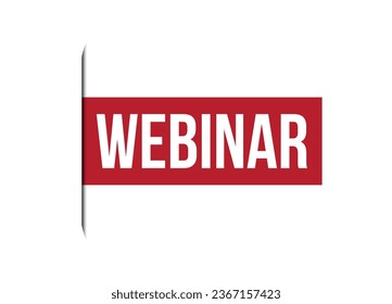 webinar red vector banner illustration isolated on white background