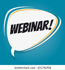 webinar retro cartoon speech bubble
