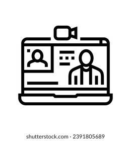 webinar session online learning platform line icon vector. webinar session online learning platform sign. isolated contour symbol black illustration