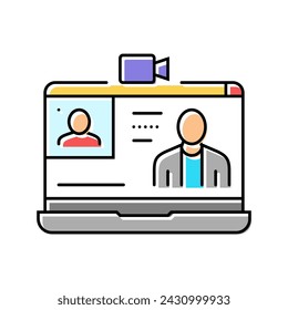 webinar session online learning platform color icon vector. webinar session online learning platform sign. isolated symbol illustration