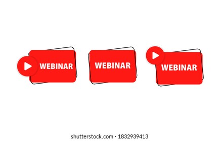 Webinar sign. Online cource, seminar and lesson. Vector EPS 10. Isolated on white background