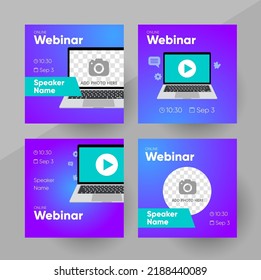 Diseño de plantillas de banners para publicaciones en redes sociales en seminarios web