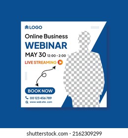 Webinar social media post design vector