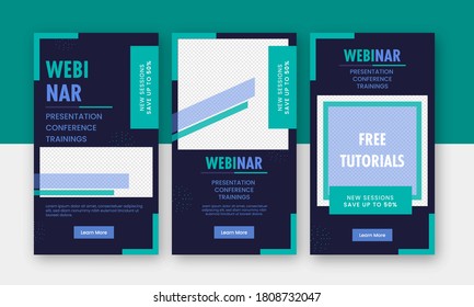 Webinar Social Media Post Template Design Set with 50% Discount Offer For Sale.
