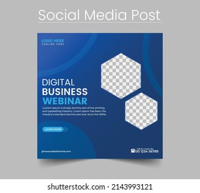 Webinar Social Media Post Template Collection. Modern Banner with Abstract Background.