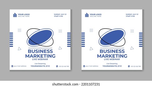  webinar Social Media Post Template Design. Banner für Online-Marketingwerbung.