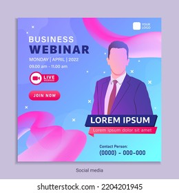 webinar social media post template concept design. online marketing promotion banner.