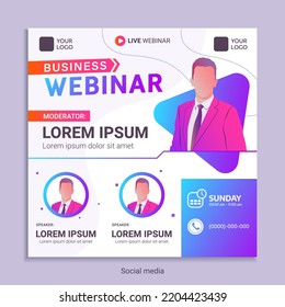 webinar social media post template concept design. online marketing promotion banner.