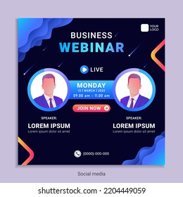 webinar social media post template concept design. online marketing promotion banner.