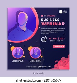 webinar social media post template concept design. online marketing promotion banner.