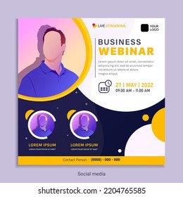 webinar social media post template concept design. online marketing promotion banner.