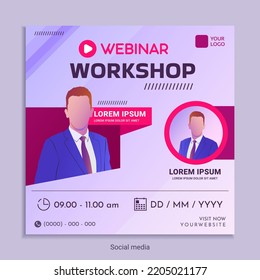 webinar social media post template concept design. online marketing promotion banner