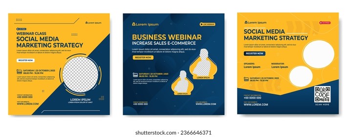 webinar social media post template. digital marketing promotion banner design vector illustration