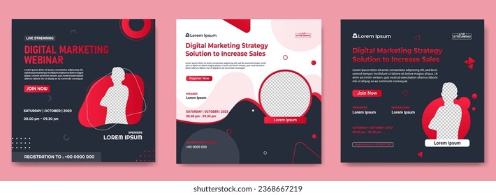 webinar social media post template. digital marketing promotion banner design vector illustration