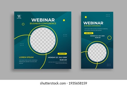 Webinar Sosial Media Post Template Vector.