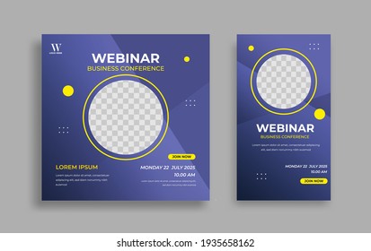 Webinar Sosial Media Post Template Vector.